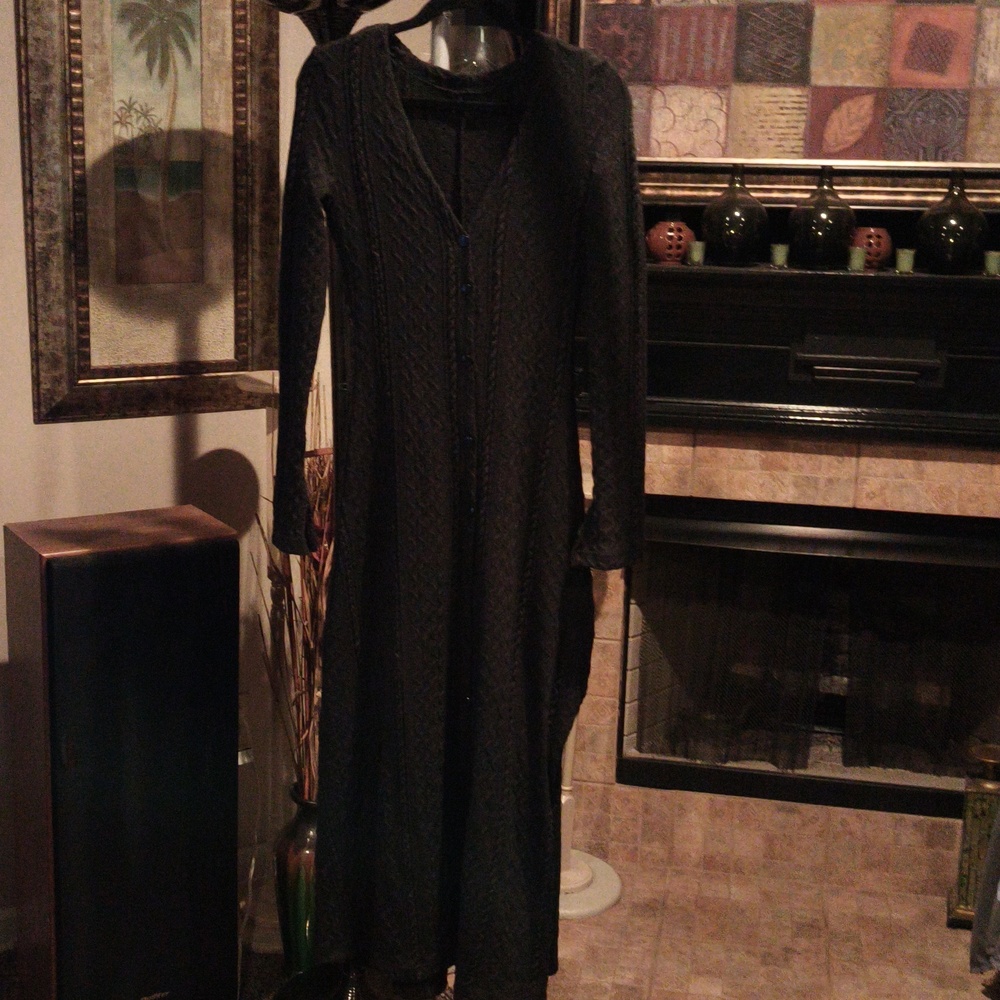 FINAL PRICE NWOT SHEIN Elegant Black V-neckline Braided Buttoned Down Maxi XS